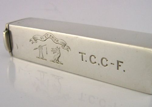 RARE STERLING SILVER CROSSFERGUSON FAMILY SEALING WAX HOLDER VESTA CASE C1900 - ADDITIONAL PHOTO 7