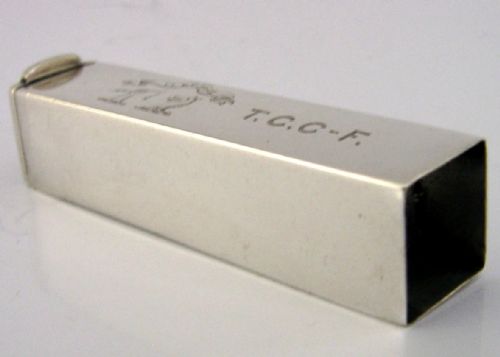 RARE STERLING SILVER CROSSFERGUSON FAMILY SEALING WAX HOLDER VESTA CASE C1900 - ADDITIONAL PHOTO 9
