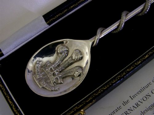 82G RARE STERLING SILVER WELSH DRAGON PRINCE CHARLES SPOON 1969 INVESTITURE - ADDITIONAL PHOTO 1