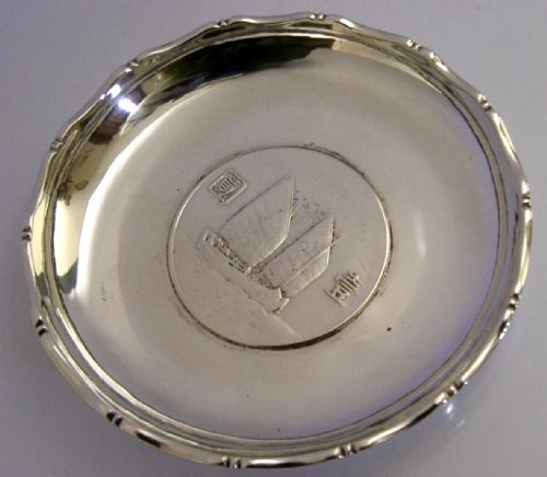 RARE CHINESE EXPORT STERLING SILVER COIN DISH 1930'S WAI KEE 60G