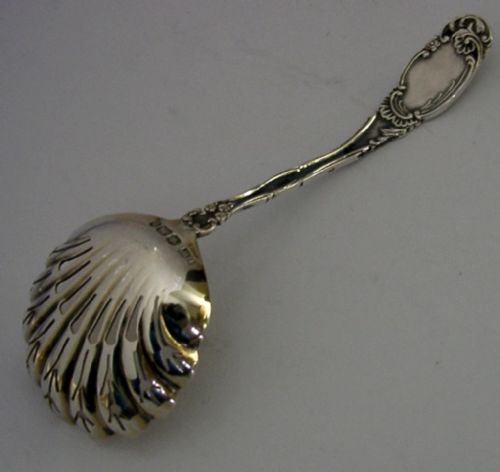 PRETTY ENGLISH ANTIQUE STERLING SILVER SUGAR SIFTER SPOON 1900 VICTORIAN - ADDITIONAL PHOTO 5