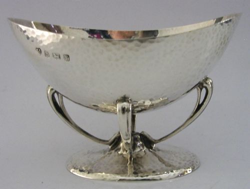 stunning english sterling silver arts crafts dish bowl 1905 antique 146g - CATEGORY: ANTIQUE SILVER - DATED EDWARDIAN