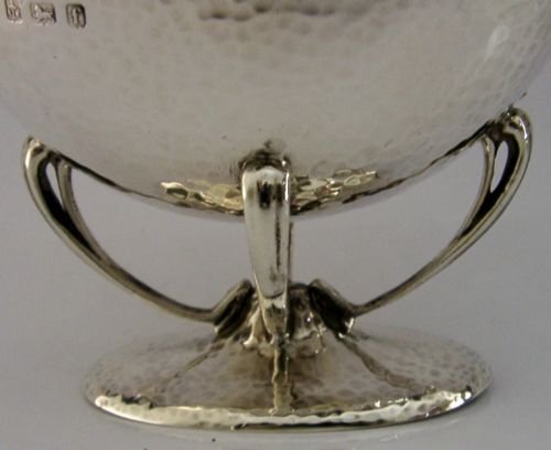 STUNNING ENGLISH STERLING SILVER ARTS CRAFTS DISH BOWL 1905 ANTIQUE 146G - ADDITIONAL PHOTO 5