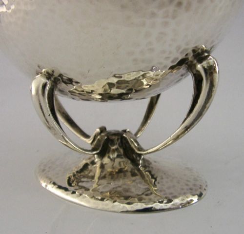 STUNNING ENGLISH STERLING SILVER ARTS CRAFTS DISH BOWL 1905 ANTIQUE 146G - ADDITIONAL PHOTO 6