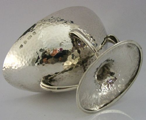 STUNNING ENGLISH STERLING SILVER ARTS CRAFTS DISH BOWL 1905 ANTIQUE 146G - ADDITIONAL PHOTO 7