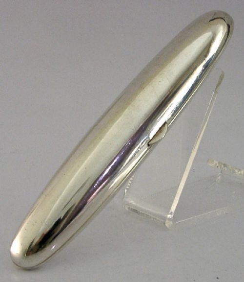 japanese 950 sterling silver single cigar tube holder case box c1920 antique - CATEGORY: ANTIQUE SILVER - DATED 1920