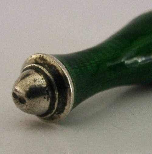 STUNNING STERLING SILVER ENAMEL CIGARETTE CHEROOT HOLDER CASED 1929 ART DECO - ADDITIONAL PHOTO 5