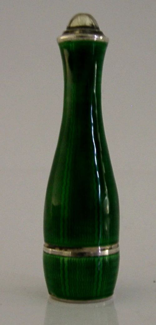 STUNNING STERLING SILVER ENAMEL CIGARETTE CHEROOT HOLDER CASED 1929 ART DECO - ADDITIONAL PHOTO 7