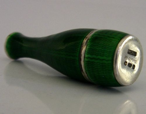 STUNNING STERLING SILVER ENAMEL CIGARETTE CHEROOT HOLDER CASED 1929 ART DECO - ADDITIONAL PHOTO 8
