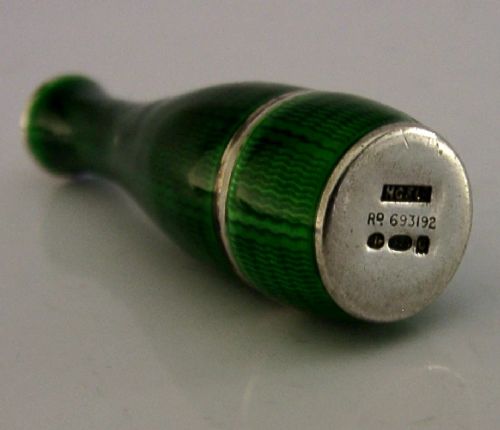 STUNNING STERLING SILVER ENAMEL CIGARETTE CHEROOT HOLDER CASED 1929 ART DECO - ADDITIONAL PHOTO 9