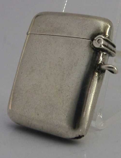 ENGLISH VICTORIAN SOLID STERLING SILVER 'G' VESTA MATCH CASE 1899 ANTIQUE - ADDITIONAL PHOTO 6