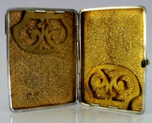 STUNNING INDIAN SOLID SILVER CIGARETTE CARD CASE C1890 ANTIQUE 112G KUTCH - ADDITIONAL PHOTO 3
