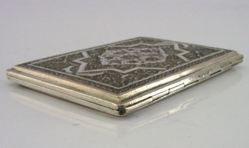 STUNNING EASTERN SOLID SILVER CIGARETTE CASE C1920 ANTIQUE 134G - ADDITIONAL PHOTO 5