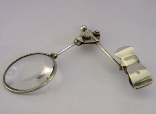 RARE STERLING SILVER FLY FISHING THUMB MAGNIFYING GLASS 1927 ANTIQUE FOSTERS - ADDITIONAL PHOTO 2