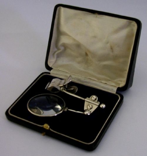 RARE STERLING SILVER FLY FISHING THUMB MAGNIFYING GLASS 1927 ANTIQUE FOSTERS - ADDITIONAL PHOTO 3