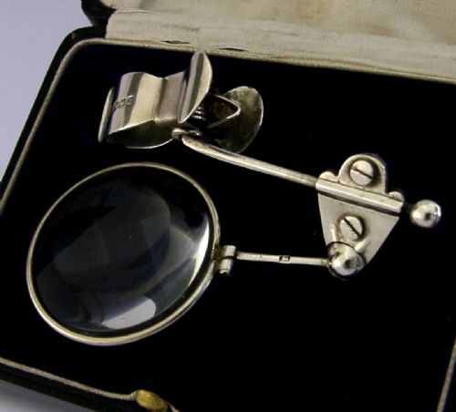 RARE STERLING SILVER FLY FISHING THUMB MAGNIFYING GLASS 1927 ANTIQUE FOSTERS - ADDITIONAL PHOTO 5