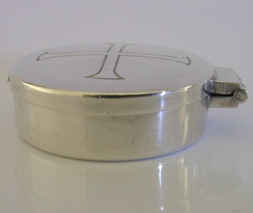 ENGLISH SOLID STERLING SILVER PYX HOLY COMMUNION WAFER BOX 1966 RELIGIOUS - ADDITIONAL PHOTO 5