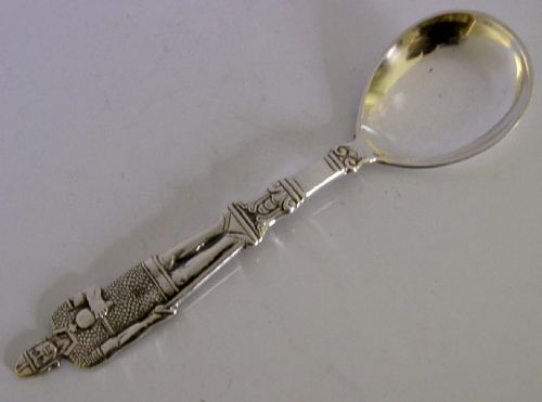 large 41g norwegian viking solid 830s silver spoon c1920 norway dragestil - CATEGORY: ANTIQUE SILVER - DATED 1920
