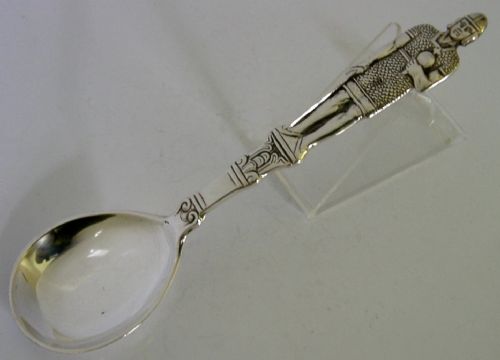 LARGE 41G NORWEGIAN VIKING SOLID 830S SILVER SPOON C1920 NORWAY DRAGESTIL - ADDITIONAL PHOTO 2