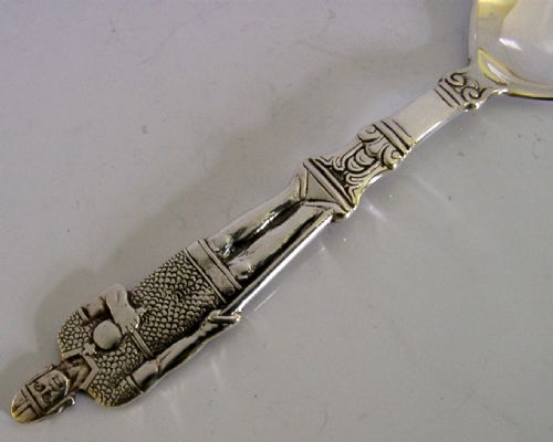 LARGE 41G NORWEGIAN VIKING SOLID 830S SILVER SPOON C1920 NORWAY DRAGESTIL - ADDITIONAL PHOTO 3