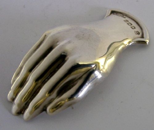 RARE 1953 NOVELTY ENGLISH STERLING SILVER HAND TEA CADDY SPOON ART DECO ANTIQUE - ADDITIONAL PHOTO 1