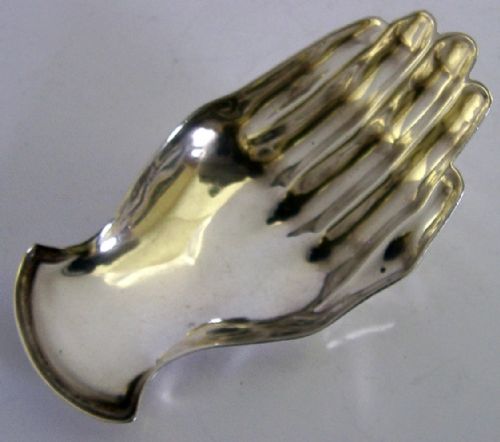 RARE 1953 NOVELTY ENGLISH STERLING SILVER HAND TEA CADDY SPOON ART DECO ANTIQUE - ADDITIONAL PHOTO 3