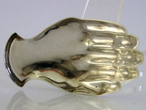 RARE 1953 NOVELTY ENGLISH STERLING SILVER HAND TEA CADDY SPOON ART DECO ANTIQUE - ADDITIONAL PHOTO 4