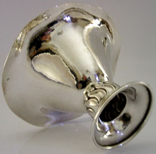 132G GERMAN SOLID 830 SILVER ARTS CRAFTS PLANNISHED DISH BOWL C1900 ANTIQUE - ADDITIONAL PHOTO 1