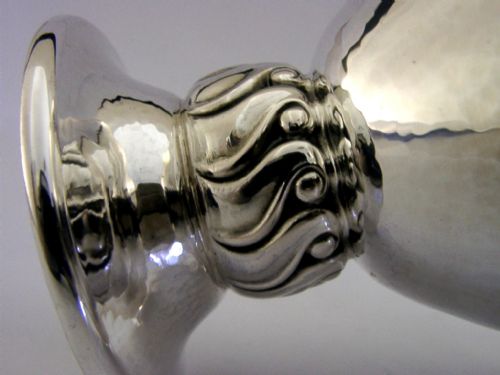132G GERMAN SOLID 830 SILVER ARTS CRAFTS PLANNISHED DISH BOWL C1900 ANTIQUE - ADDITIONAL PHOTO 2