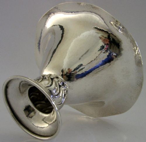 132G GERMAN SOLID 830 SILVER ARTS CRAFTS PLANNISHED DISH BOWL C1900 ANTIQUE - ADDITIONAL PHOTO 4