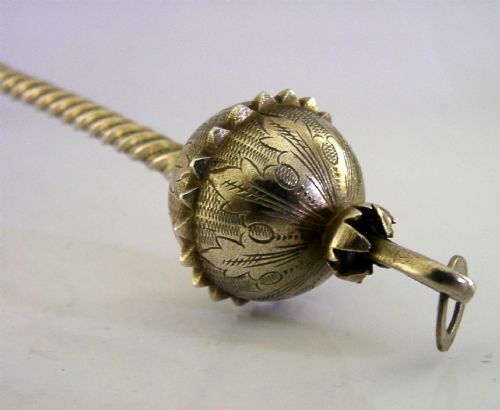 LARGE 104G DANISH SOLID SILVER GILT BAPTISM OR SERVING SPOON 1901 ANTIQUE - ADDITIONAL PHOTO 1