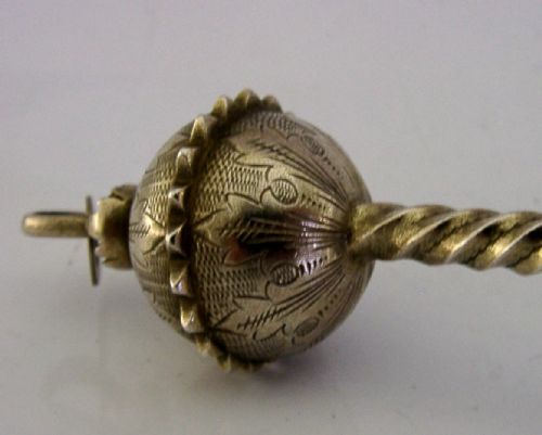 LARGE 104G DANISH SOLID SILVER GILT BAPTISM OR SERVING SPOON 1901 ANTIQUE - ADDITIONAL PHOTO 5