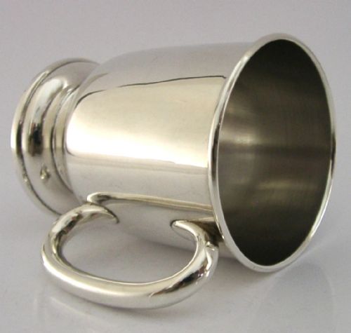 beautiful english solid sterling silver christening mug 1932 antique 52g - CATEGORY: ANTIQUE SILVER - DATED 1930