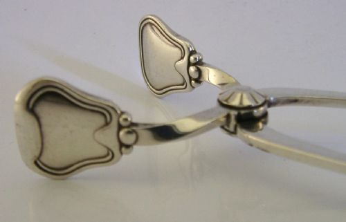 RARE GEORG JENSEN STERLING SILVER SUGAR TONGS NIPS 1963 OLD DANISH PATTERN - ADDITIONAL PHOTO 2