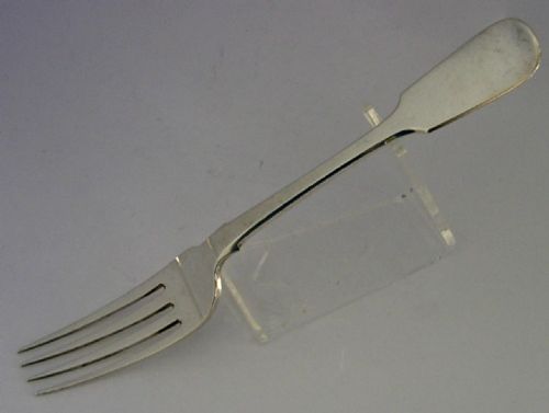 irish solid sterling silver fork johnston needham macgill family crest 1842 - CATEGORY: ANTIQUE SILVER - DATED 1800