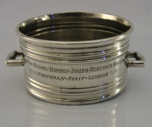 unusual english sterling silver mini replica romsey bushel measure 1915 antique - CATEGORY: ANTIQUE SILVER - DATED 1910