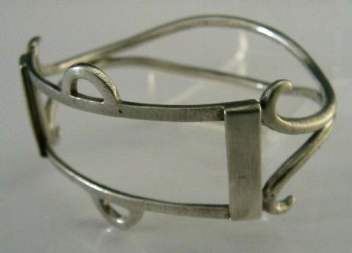 UNUSUAL STERLING SILVER COMBINATION NAPKIN RING NAME PLACE HOLDER C1900 - ADDITIONAL PHOTO 1