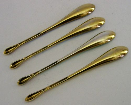 FOUR SUPERB DANISH STERLING SILVER GILT ENAMEL LOBSTER CRAB CAVIAR SCOOPS SPOONS 1960 - ADDITIONAL PHOTO 5