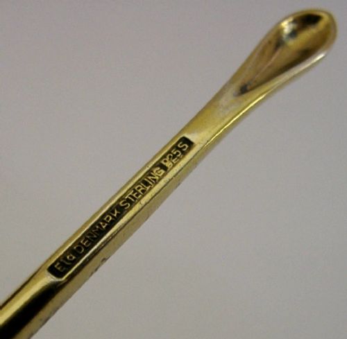FOUR SUPERB DANISH STERLING SILVER GILT ENAMEL LOBSTER CRAB CAVIAR SCOOPS SPOONS 1960 - ADDITIONAL PHOTO 7
