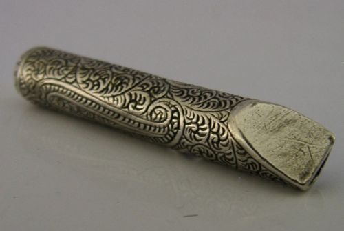 UNUSUAL VICTORIAN INDIAN SOLID SILVER DOG SPORTS WHISTLE C1880 ANTIQUE KASHMIR - ADDITIONAL PHOTO 2