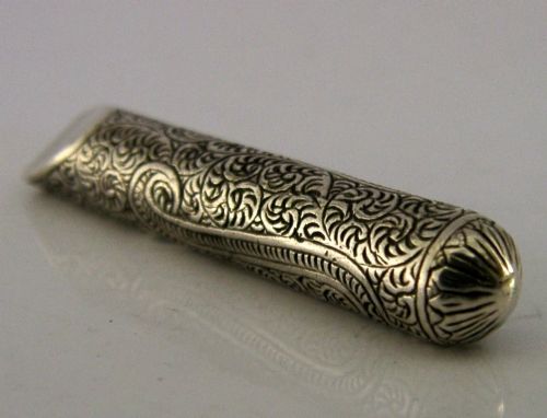 UNUSUAL VICTORIAN INDIAN SOLID SILVER DOG SPORTS WHISTLE C1880 ANTIQUE KASHMIR - ADDITIONAL PHOTO 4