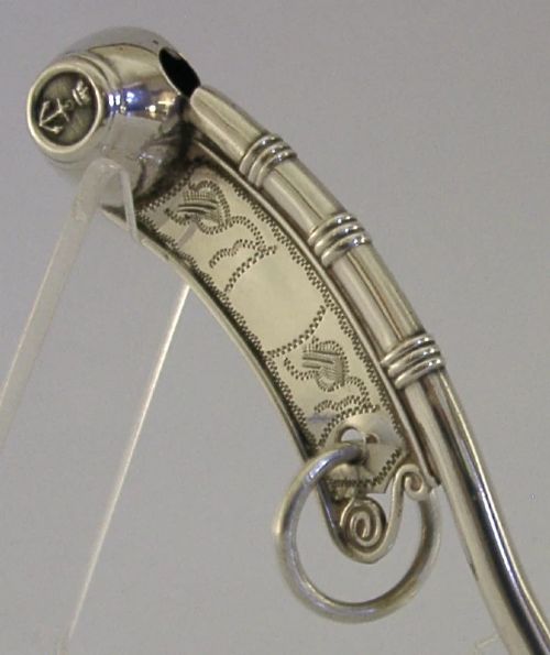 RARE VICTORIAN MILITARY STERLING SILVER BOATSWAIN'S WHISTLE 1887 NAVY ANTIQUE - ADDITIONAL PHOTO 2