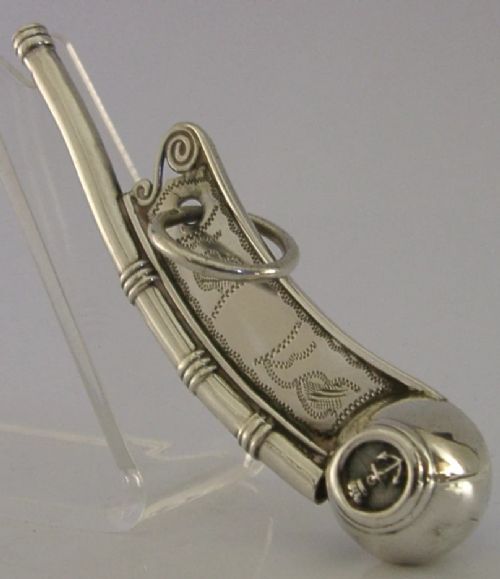 RARE VICTORIAN MILITARY STERLING SILVER BOATSWAIN'S WHISTLE 1887 NAVY ANTIQUE - ADDITIONAL PHOTO 6