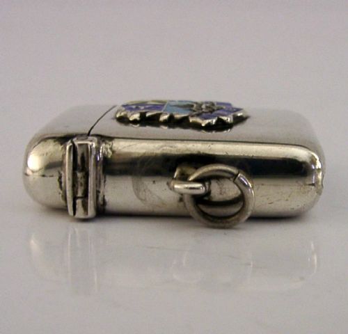 STERLING SILVER ENAMEL OBAN SCOTLAND VESTA CASE 1906 ANTIQUE - ADDITIONAL PHOTO 6