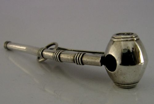 RARE VICTORIAN MILITARY STERLING SILVER BOATSWAIN'S WHISTLE 1874 NAVY ANTIQUE - ADDITIONAL PHOTO 6