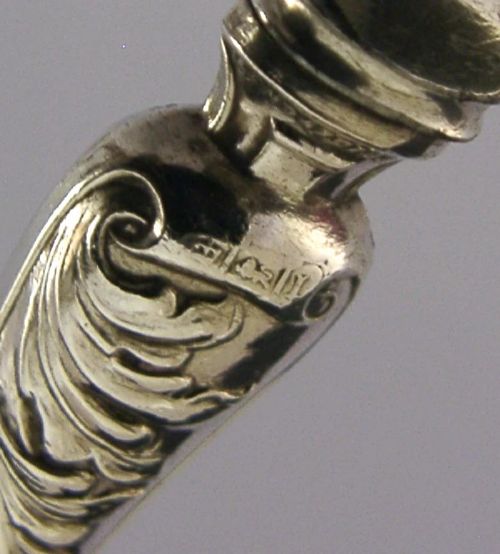 SIX STERLING SILVER HANDLED BUTTER SPREADERS ART NOUVEAU CUTTLERY 1903 CASED - ADDITIONAL PHOTO 4