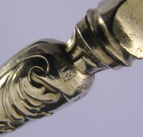 SIX STERLING SILVER HANDLED BUTTER SPREADERS ART NOUVEAU CUTTLERY 1903 CASED - ADDITIONAL PHOTO 5
