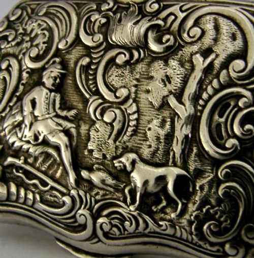 SUPERB SOLID SILVER PHEASANT SHOOTING BOX 1900 ANTIQUE FRENCH IMPORT 54G HUNTING - ADDITIONAL PHOTO 2