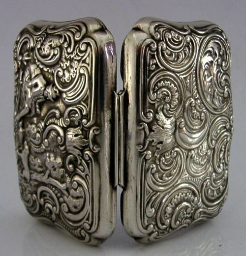 SUPERB SOLID SILVER PHEASANT SHOOTING BOX 1900 ANTIQUE FRENCH IMPORT 54G HUNTING - ADDITIONAL PHOTO 4