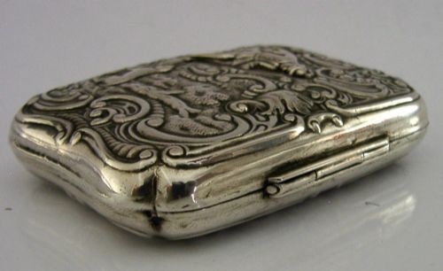 SUPERB SOLID SILVER PHEASANT SHOOTING BOX 1900 ANTIQUE FRENCH IMPORT 54G HUNTING - ADDITIONAL PHOTO 5